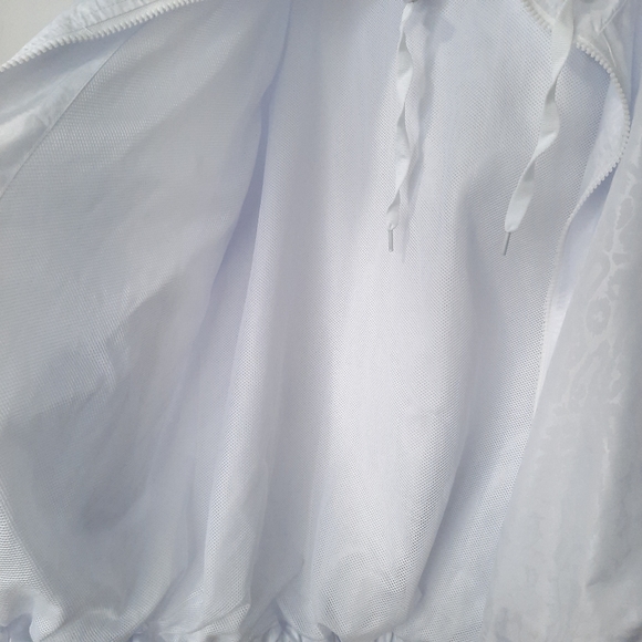 Zyia Activewear White Mesh Lined Jacket Hooded Thumb Holes Womens Size XLarge - Picture 8 of 16